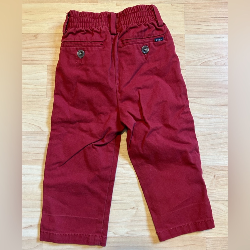 Polo by Ralph Lauren Kids BELTED STRETCH COTTON CHINO, CAMDEN RED, 12M